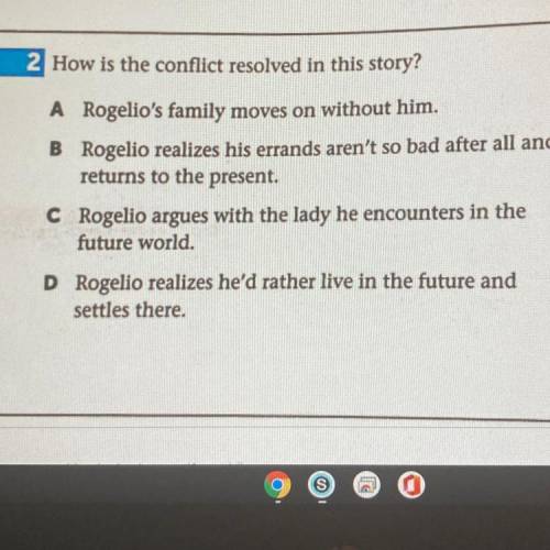 2 How is the conflict resolved in this story?

A Rogelio's family moves on without him.
B Rogelio
