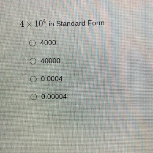 4 x 10^4 in Standard Form?