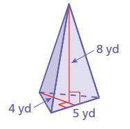 Find the volume of the pyramid. write your answer as a fraction or mixed number. pleaseeeeeeeee hel
