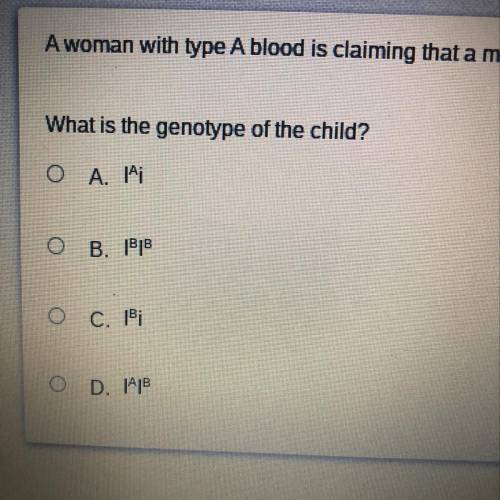 A woman with type A blood is claiming that a man with type AB blood is the father of her child, who
