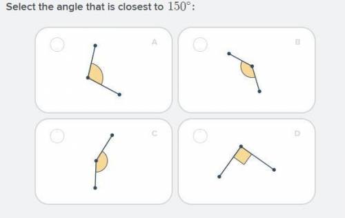 Select the angle that's is closest to 150