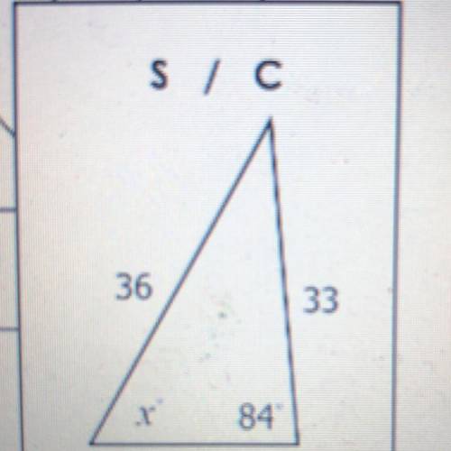 Can someone plz help me find the missing side using sin or cos and rounding it to the nearest tenth
