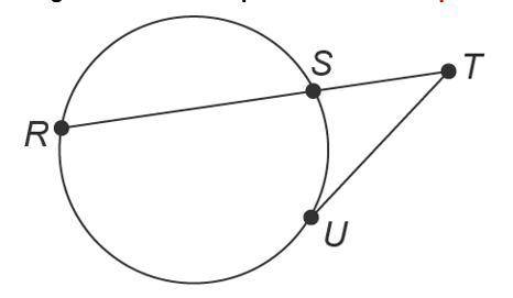1. In the figure, is tangent to the circle at point U. Use the figure to answer the question.

Hin