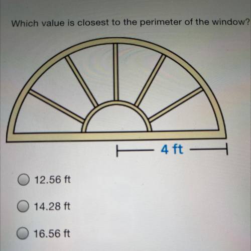 Which value is closest to the perimeter of the window?
4 ft