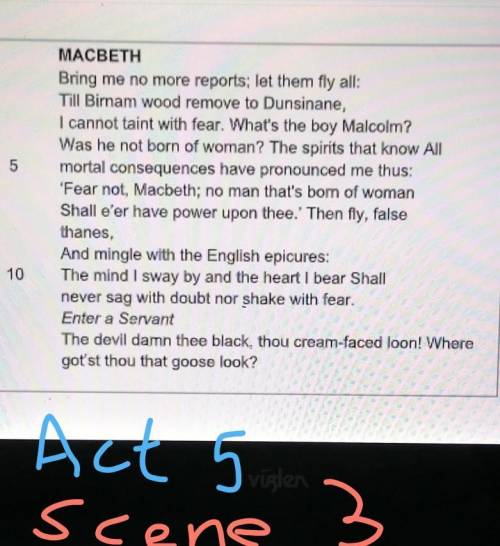Macbeth Act 5 scene 3

Starting with this speech, explain how far you think Shakespeare Macbeth as
