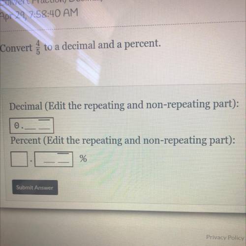 Decimal (Edit the repeating and non-repeating part):

0
Percent (Edit the repeating and non-repeat
