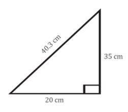 If a prism has a depth of 25 cm and it has the triangular base shown below, find the surface area