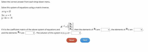Solve this system of equations using a matrix inverse.