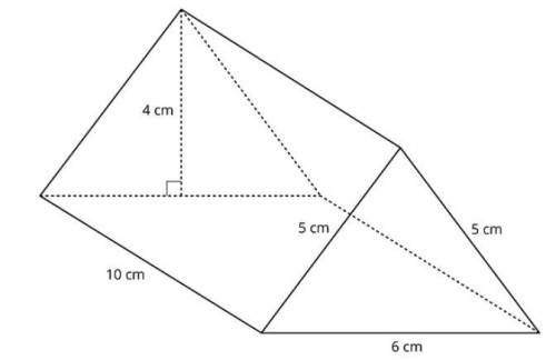 HELP! Answer both of the questions to get marked
Here is a triangular prism.
1. What is t