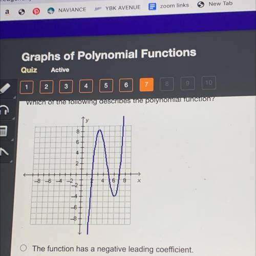 Which of the following describes the polynomial function?￼￼