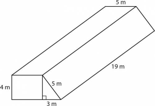 Find the surface area and the volume of the figure below.

The surface area is _______m².
The vol