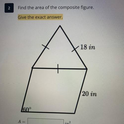Give the exact area of the composite figure