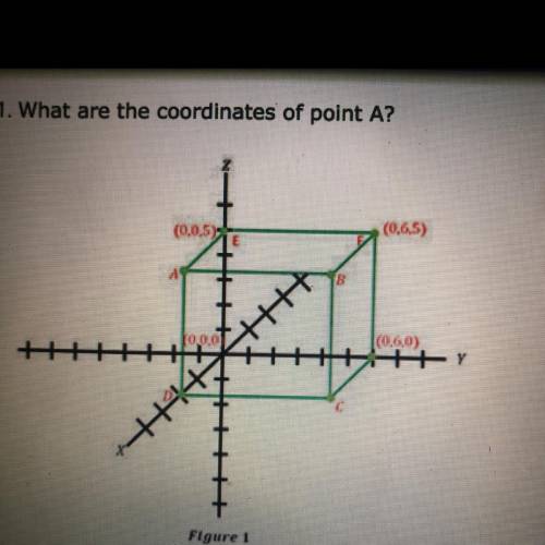 What are the coordinates of point A?
1.(5,2,0)
2.(5,0,2)
3.(0,2,5)
4.(2,0,5)