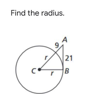 Please help!!
Find the radius