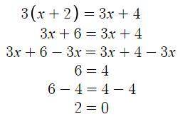 Andre correctly solved an equation using the steps shown:

What does Andre’s work show us about th