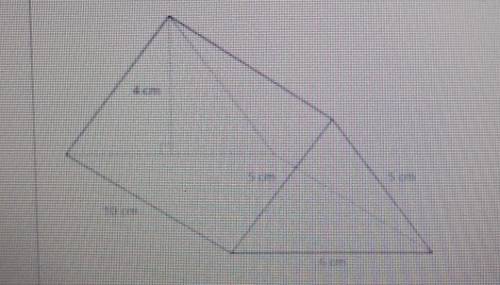 Here is a triangular prism (look at image).

a. What is the volume of the prism, in cubic centimet