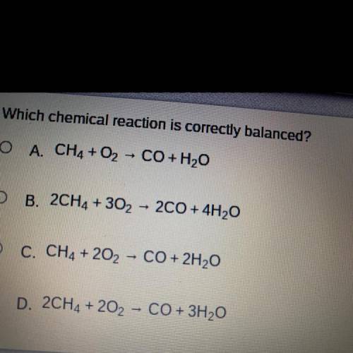 Which chemical reaction is correctly balanced?