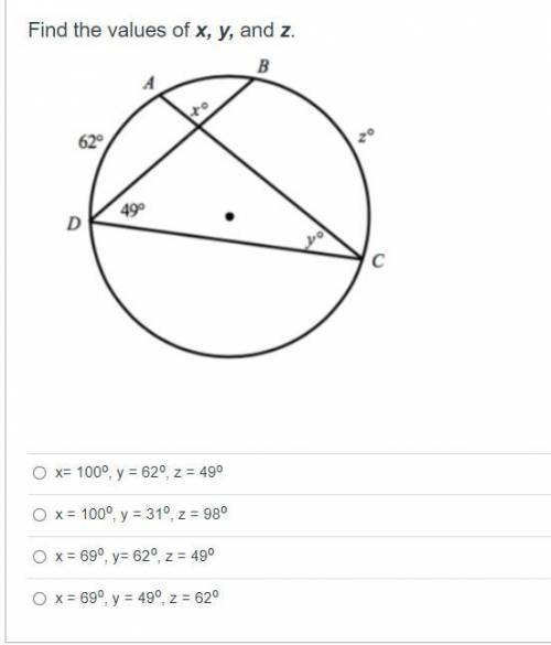 What are the values of x, y, and z?