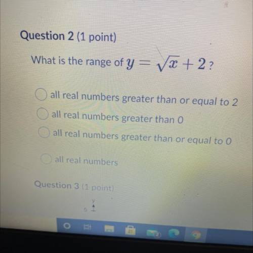 What is the range of y= x + 2?