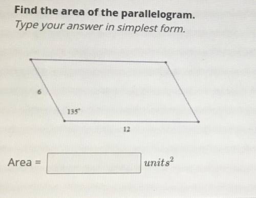 Can you please help me find the area of the parallelogram!! can you show your work plz