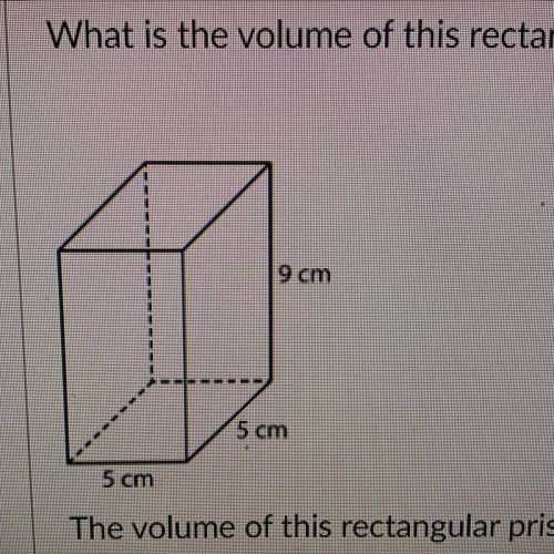 What is the volume of this rectangular prism below?

The volume of this rectangular prism is [a] c