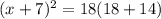 (x+7)^{2} =18(18+14)