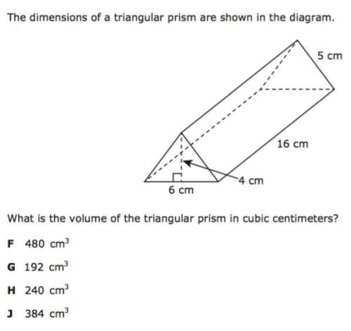 What is the volume of this triangular prism in cm?
