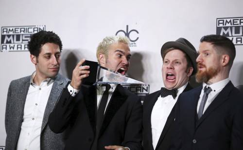 Fall Out Boy in a nutshell [image below]:

Joe: welp, here they go ツ
Pete: DIEMOTHEREFER
Patrick: