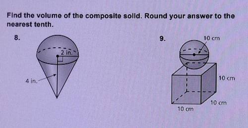 Find the volume of the composite solld. Round your answer to the nearest tenth. ​