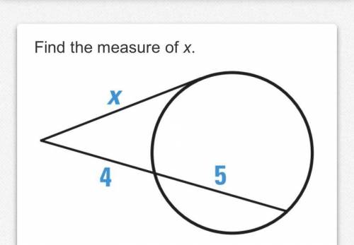 *attached image* Find the measure of x.