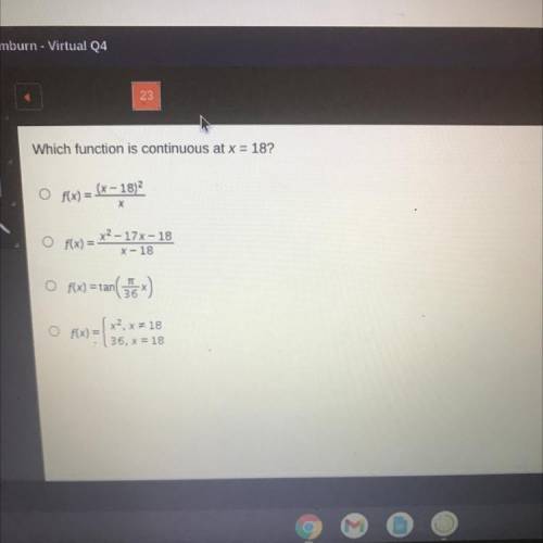 Which function is continuous at X equals 18￼