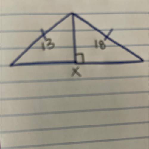 Find the solution to x using Pythagorean theorem