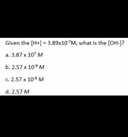 Given the [H+] = 3.89x10^-7M, what is the [OH-]?