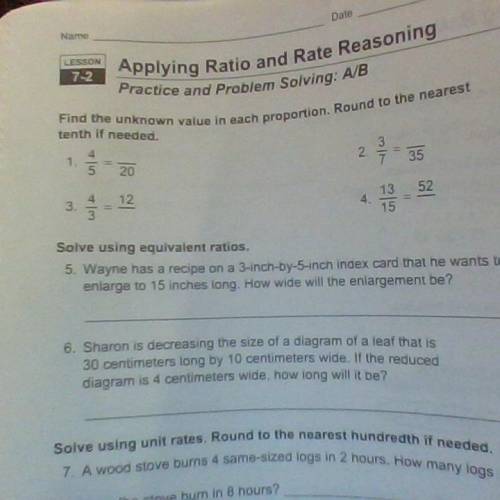 Applying Ratio and Rate Reasoning.No links, please or I will have to report you.Just 1-6