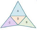 The triangular pyramid is made up of four congruent triangles. The surface area is approximately 25