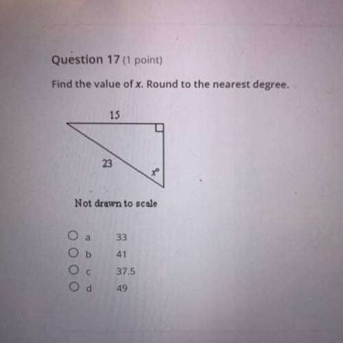 Find the value of x, Round to the nearest degree