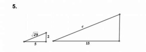 Create a proportion for each set of similar triangles. Then solve the