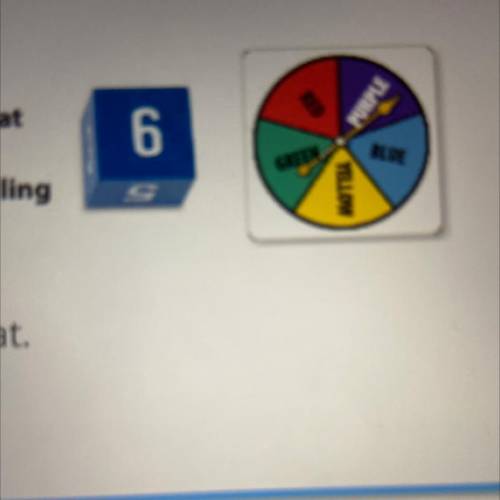 RED

6
The spinner and number cube
shown are used in a game. What
is the probability of a player
n