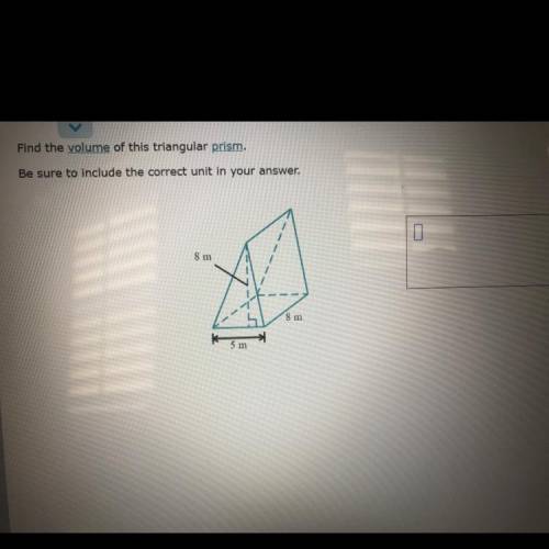 Find the volume of this triangular prism. NO LINKS
