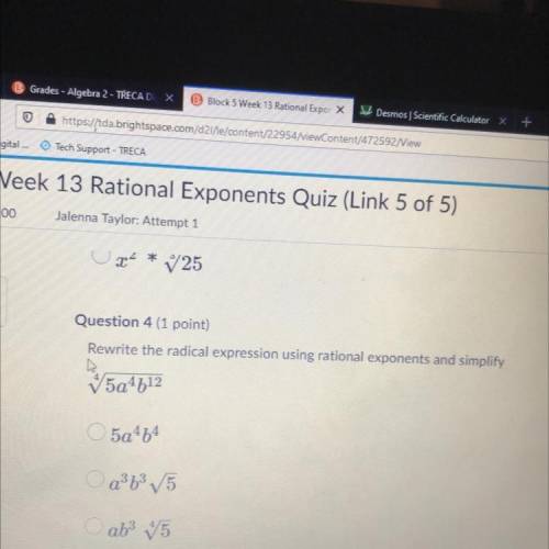 Rewrite the radical expression using rational exponents and simplify