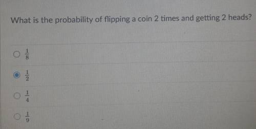 What is the probability of flipping a coin 2 times and getting 2 heads? ​