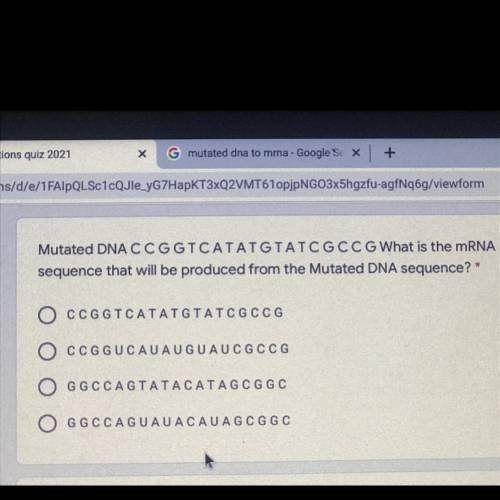 Mutated DNA what is the correct answer