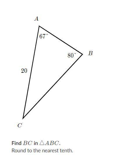 WILL GIVE BRIANLIEST - FIND BC IN TRIANGLE ABC. ROUND TO THE NEAREST TENTH.