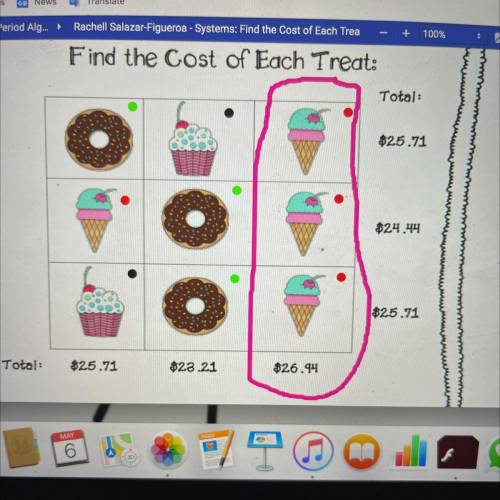 If you buy three ice creams and the total is $26.94, how much does each ice cream cost?