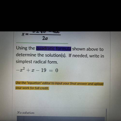 Is the answer right? I put no solution