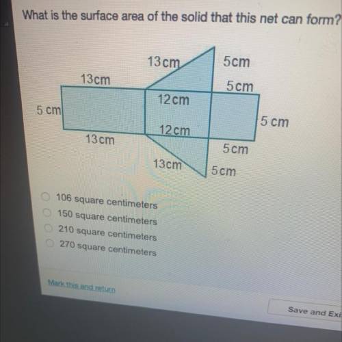 What is the surface area of the solid that this net can form?