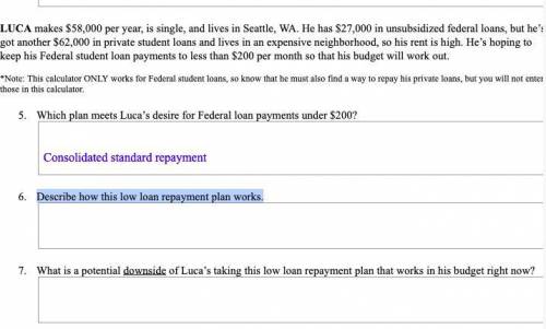 Describe how this low loan repayment plan works.