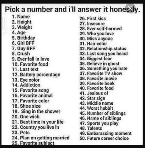 I saw someone else do this and I'm bo.red so I'm gonna do it too lol. Just list the number and I'll