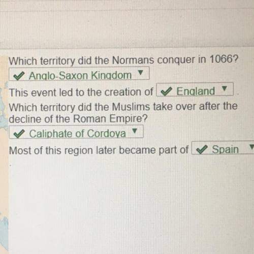 Which territory did the Normans conquer in 1066?

______
This event led to the creation of ______