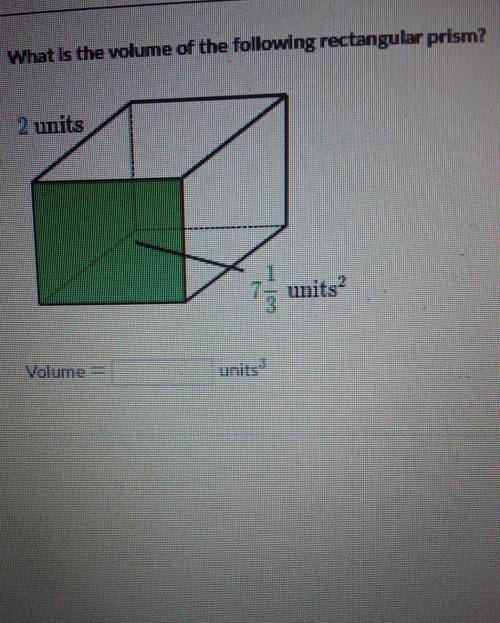 What is the volume of the following rectangular prism ​